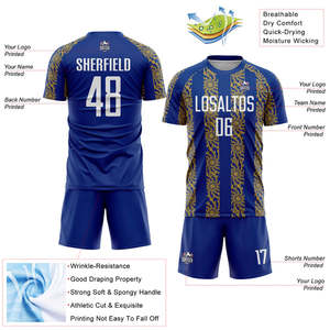 Uniformes de fútbol hechos a mano con propiedades de secado rápido de estiramiento Atlético costuras reforzadas y patrones de equipo personalizables al por mayor - Product Image 2