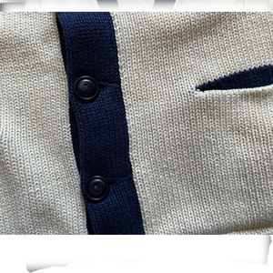 Cardigan en tricot unisexe d'hiver avec décoration brodée et motif patchwork, respirant et à séchage rapide, en laine/acrylique - Product Image 5