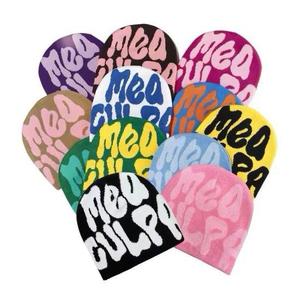 Mea Culpa Beanie Hat Winter Knit Skull Cap Jacquard Moda Unisex Barato - Product Image 1