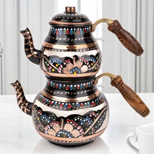 กาน้ำชาเคลือบทองแดงขนาดใหญ่พร้อมวัสดุโลหะฝา - Product Image 2