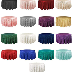 Vente en gros de nappe en taffetas froissé personnalisable de style américain décoration d'événement pétale de feuille banquet pour les mariages - Product Image 5