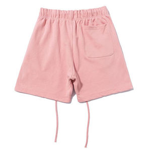 Shorts de sport pour hommes de haute qualité, taille élastique, polyester/coton, noir uni, logo personnalisé sur le devant, décontracté, imperméable, séchage rapide - Product Image 4