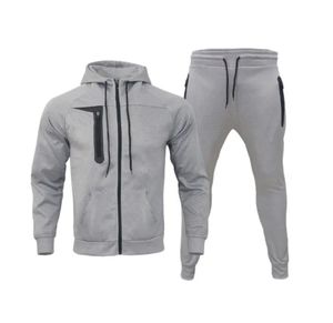 Ensemble de sweat-shirt à capuche zippé en molleton doublé 100% coton de haute qualité avec logo personnalisé, vêtements de sport décontractés pour l'extérieur, tenue de course à pied - Product Image 2