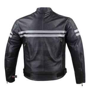 Veste de moto personnalisée la plus vendue veste en cuir de moto vente en gros logo personnalisé veste en cuir de moto pour hommes veste de motard - Product Image 4