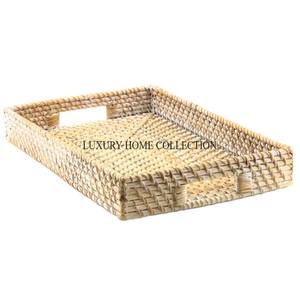 Plateau de service léger en rotin naturel avec un beau motif tissé à la main pour une utilisation facile dans la cuisine et la salle à manger - Product Image 6