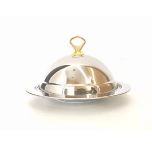 Support à gâteau en aluminium au design attrayant avec couvercle en verre, support à fruits tendance, décoration de table pour mariages et fêtes - Product Image 4