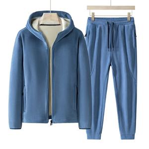 Conjunto de Chaqueta y Pantalones de Forro Polar Ligero con Capucha, Talla Grande 7XL 8XL, Unisex, 100% Algodón, Ropa Deportiva Informal para Invierno - Product Image 1