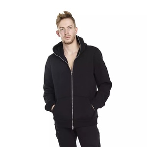 Sudadera con capucha con estampado de Terry francés para hombre, sudadera deportiva con cremallera completa bordada, suministro ODM - Product Image 4