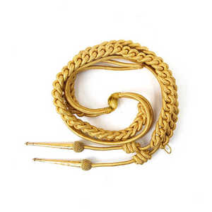 Nouveau Style Aiguillette Uniforme Personnalisé Uniforme Accessoire À La Main En Laiton Doré Conseils Aiguillettes - Product Image 1