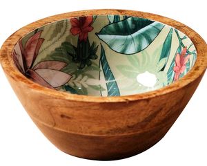 Cuenco redondo de flamenco con estampado de esmalte de madera multicolor de gran venta 2023 al por mayor de La India POR STAR CRAFTS INDIA - Product Image 2