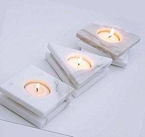 Porte-bougie votif en marbre design, fait main, résistant à la chaleur, idéal pour des soirées douillettes, améliore l'ambiance, éclairage doux et apaisant - Product Image 4