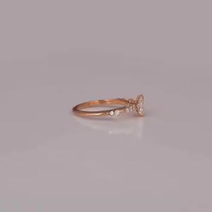 Anillo de compromiso de diamante cultivado en laboratorio de la mejor calidad 10K/14K/18K oro rosa diseño hecho a mano estilo moderno para mujeres para fiestas y regalos - Product Image 4