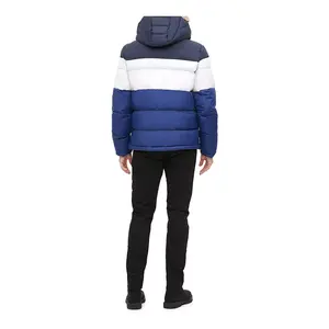 Veste d'hiver matelassée pour hommes grande taille avec col rabattu et capuche Manteau en duvet de canard blanc personnalisé en gros pour adultes - Product Image 4