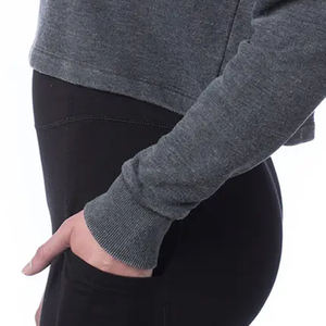 Hot New <b>Top</b> Quality Custom Wholesale Hot <b>Long</b> <b>Sleeve</b> Cropped Hoodie Ladies <b>Top</b> <b>Gym</b> Pullover Hoodie Crop Hoodies - Product Image 6