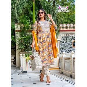 ชุดเดรสพิมพ์ลายฟอยล์ลายแคปซูลเรยอนสำหรับผู้หญิงสไตล์ดั้งเดิมอินเดียปากีสถาน kurti PANT dupatta พิมพ์ dupatta - Product Image 1