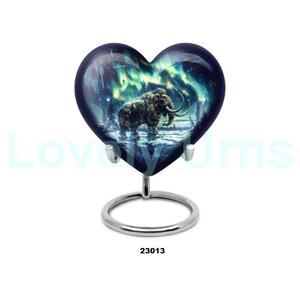 โกศใส่กระดูกหัวใจแมมมอธสำหรับผู้ใหญ่ขี้เถ้าแฮนด์เมดรูปหัวใจขนาดใหญ่พร้อมขาตั้งและถุงฟรี - Product Image 1