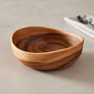 Juego de cuencos de madera para servir con encanto rústico para mesa de comedor, comida, aperitivos, frutas, ensaladas - Product Image 6