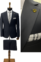 Traje de Hombre Elegante Estilo Italiano para Bodas y Negocios, Clásico, Ajustado, de Tres Piezas, Chaqueta de Traje Negra de Algodón y Elastano