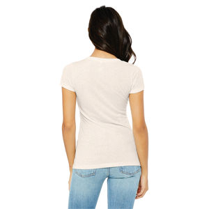 T-Shirt manches courtes femme 50% Polyester 25% Airlume en coton peigné et anneau 25% rayonne 40 simple 3.8 oz avoine Triblend - Product Image 3