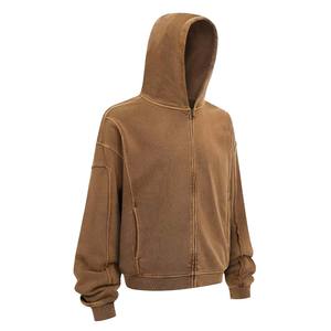 Vente en gros de sweats à capuche 350 g/m² en coton 100% impression personnalisée sweats à capuche en molleton lourd à épaules tombantes - Product Image 1