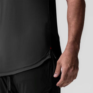 Camiseta Deportiva para Hombre, Cuello Redondo, Color Sólido, Transpirable, Ecológica, de Poliéster/Algodón, Secado Rápido, para Entrenamiento y Ejercicio - Product Image 4