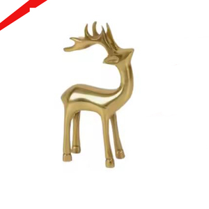 Sculpture décorative finie d'or brillant fait main avec le support bas pour le salon et le bureau - Product Image 1