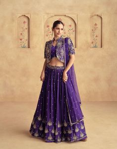 ผ้าไหมชินอนพร้อมผ้าเย็บปักลาย Lehenga Choli ดีไซน์ใหม่ล่าสุดแฟนซีจากอินเดีย - Product Image 3