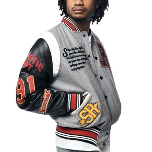 Última moda al por mayor en blanco personalizado College Letterman Varsity chaquetas Universidad chaqueta de béisbol para los hombres - Product Image 5