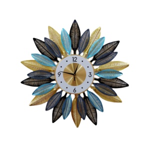 Metal Leaf <b>Wall</b> <b>Clock</b> Premium Quality Manufacture Wholesale Price Modern Metal Leaf Design and Size <b>Decorative</b> <b>Wall</b> <b>Clocks</b> - Product Image 1
