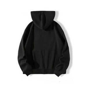 Vente en gros : Sweat à capuche d'hiver pour homme, 100% Coton, sans cordon, avec strass, style streetwear, coupe courte, ourlet brut, patch brodé effet usé - Product Image 2