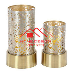 Portavelas de Metal con acabado dorado de Metal de aluminio fundido con vidrio votivo último diseño hogar sala de estar Decoración de mesa uso - Product Image 5