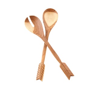 Ensemble cuillère et fourchette à salade en bois d'acacia, nouveau design, fait main, vaisselle, artisanat indien, accessoires de cuisine - Product Image 2