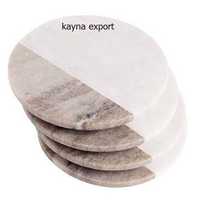 OUR NEW COLLECTION CLASSIC MARBLE <b>COASTER</b> with <b>GOLD</b> METAL LINEN ECO-FRIENDLY Round DECORATIVE DESIGN - Product Image 6