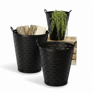 Cubos de Metal con Recubrimiento en Polvo Color Bronce de Diseño Vintage con Asas, Decoración Rústica, Macetas y Cubos al por Mayor - Product Image 5