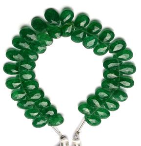 Piedra preciosa de cuarzo de fresa verde Natural, piedra preciosa facetada en forma de pera, hebras de cuentas Briolette para joyas - Product Image 4