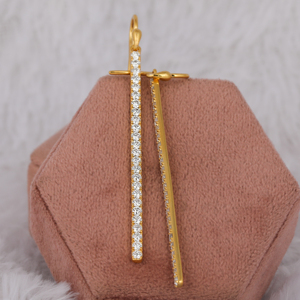 Pendientes de araña de diamantes cultivados en laboratorio de corte redondo, chapados en oro y plata, regalo elegante clásico para mujeres, todas las ocasiones, certificado IGI - Product Image 1