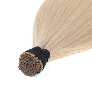 I-Tip Remy Human <b>Hair</b> <b>Extensions</b> <b>Ash</b> <b>Blonde</b> #18A Loose Deep Wave & Straight Styles - Product Image 3