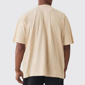 2025 plaine poids lourd surdimensionné goutte épaule t-shirts impression personnalisée hommes respirant 220GSM coton t-shirt de haute qualité - Product Image 5