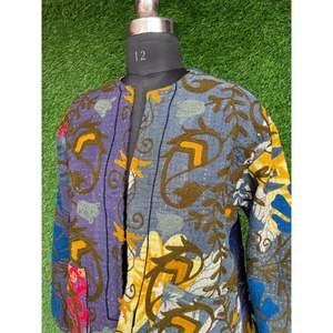 เสื้อนอกใส่ได้ทั้งชายและหญิงสไตล์วินเทจผ้าคอตตอนปักลายสำหรับงานปาร์ตี้ไซส์ใหญ่พิเศษ - Product Image 2