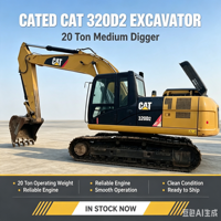 Excavatrice sur chenilles Caterpillar 320D, 20 tonnes, d'occasion, pour travaux de construction moyenne, excavatrice hydraulique Cat, engin de terrassement