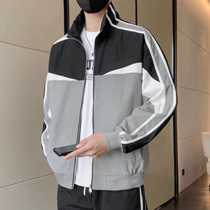 Conjunto Deportivo Vintage para Hombre, Chaqueta con Cremallera y Pantalones Jogger, Estilo Urbano, Holgado, Informal, para Primavera/Otoño, Entrenamiento y Actividades al Aire Libre - Product Image 4