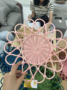 Assiettes en rotin vintage et produits en rotin de coton-trésors tissés à la main pour la maison, assiettes en rotin de restaurant au meilleur prix à vendre - Product Image 6