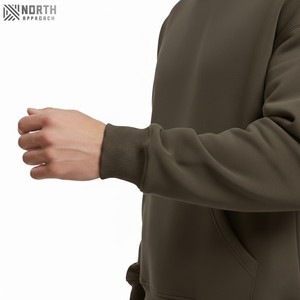 Sudaderas con capucha lisas de algodón personalizadas de alta calidad de 480GSM para hombre, sudaderas sin cuerdas en blanco de lana Polar pesada de talla grande fabricadas - Product Image 3