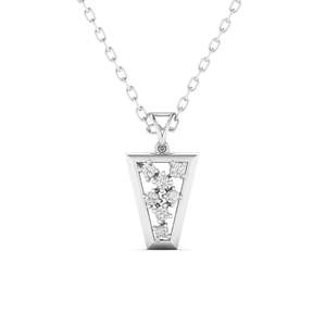 Elegante colgante de oro con diamante de corte redondo asequible, 0.13 Ct, color E-F, VVS-VS, diamante cultivado en laboratorio en oro de 14K, para uso diario, ideal para regalo. - Product Image 2