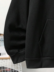 Sweat à capuche imprimé personnalisé pour hommes respirant confortable coton polaire/polyester fermeture éclair pulls styles hiver brodé Baggy - Product Image 3