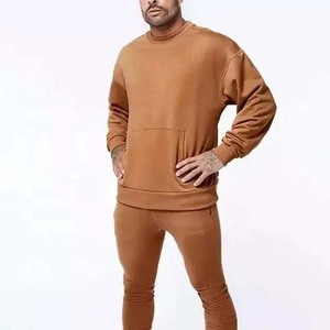 New Front Pocket <b>Sweatshirts</b> Blank Plain Casual Wear 100% Cotton Thick <b>Fleece</b> Solid Color Men Drop Shoulder <b>Sweatshirts</b> For Men - Product Image 3