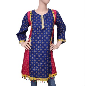 คุรตีพิมพ์ลายสำหรับผู้หญิง - สีฟ้า - Product Image 2