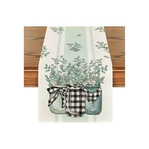 Camino de mesa de algodón personalizado de alta calidad, último diseño con bordado tejido, muebles decorativos para el hogar - Product Image 1