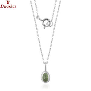 Joyería personalizada 925 plata esterlina turmalina verde piedra preciosa lágrima colgante collar joyería Mujer - Product Image 2