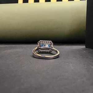 Anillo de Boda Unisex Elegante de Acero Inoxidable y Plata de Ley 925 con Diamante Natural Radiante, Moderno para Uso Diario, Regalo para Fiestas, IGI - Product Image 5